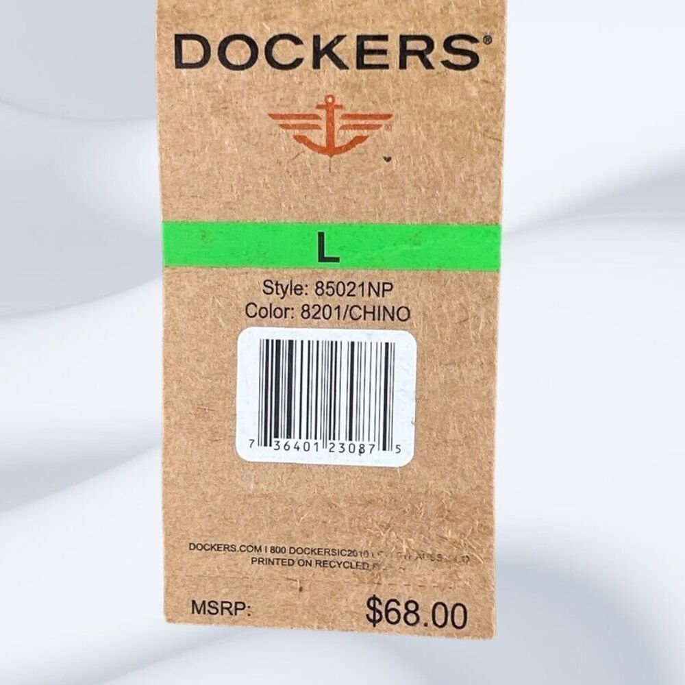 Dockers Mens Chino Tan Shawl Collar Elbow Patch NWT Wool Blend Sweater Size L - Picture 2 of 7